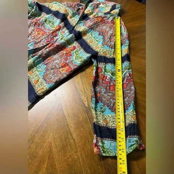 Antica Sartoria Italy Cotton Button Up Shirt Size 2 US Medium Boho Artsy - Picture 4 of 8